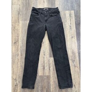 Levis Mid Rise Skinny Jeans Womens 8 Washed Black Denim Pants S40115 AD